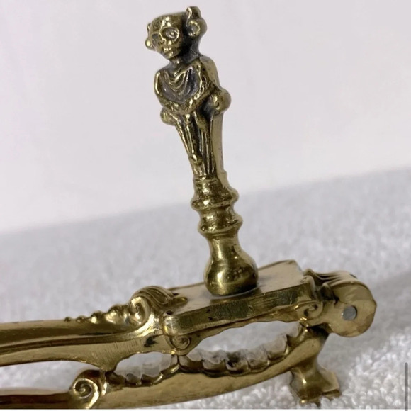 Antique England Brass Nutcracker With Standing Gargoyle - Picture 12 of 15